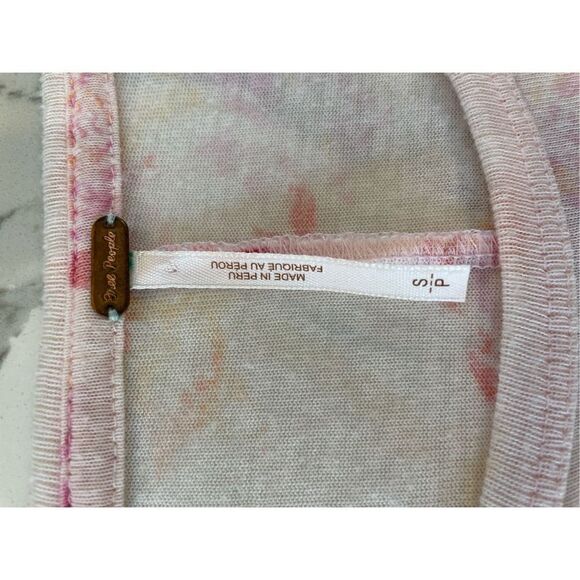 Free People Women's Tourist Tee Blush Combo Pink Floral Sz Small - Picture 3 of 5